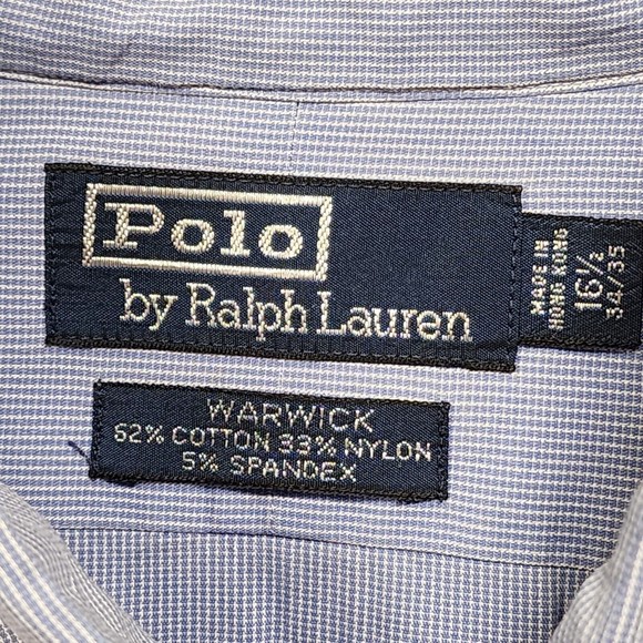 Polo Ralph Lauren Shirt Men Large Sky Blue Striped Warwick Button Down - Picture 2 of 14